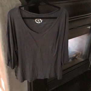 Blue life off the shoulder t-shirt